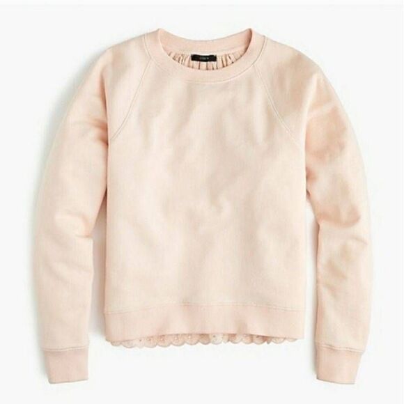 J.CREW Eyelet Crochet Back Sweatshirt M - Picture 1 of 8